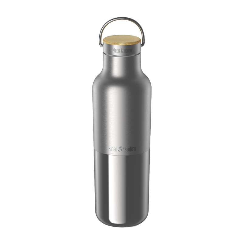 Edelstahl Isolierflasche Rise Reflect 355ml Bambus Loop Cap