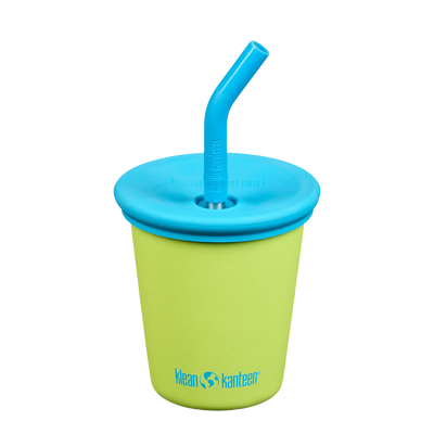 Edelstahl Trinkbecher Kid Cup 296ml mit Deckel und Trinkhalm