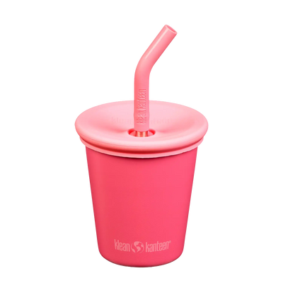 Edelstahl Trinkbecher Kid Cup 296ml mit Deckel und Trinkhalm