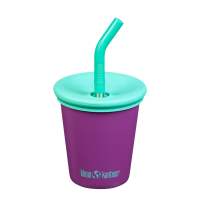 Edelstahl Trinkbecher Kid Cup 296ml mit Deckel und Trinkhalm
