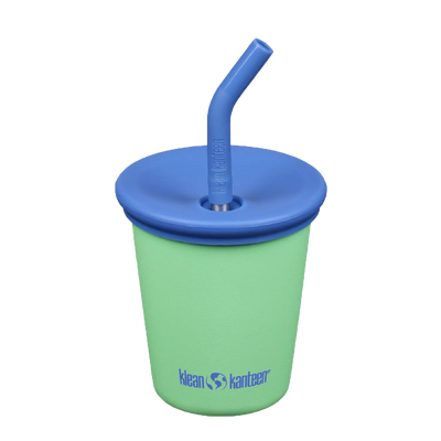 Edelstahl Trinkbecher Kid Cup 296ml mit Deckel und Trinkhalm