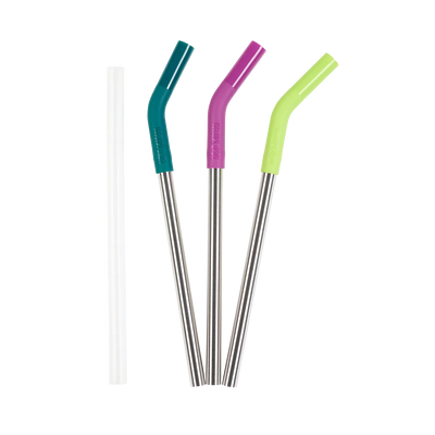Edelstahl Trinkhalme 10mm 3er Set mit Verlängerung