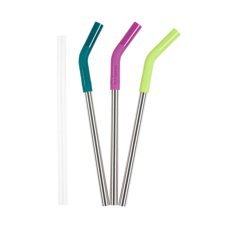 Edelstahl Trinkhalme 10mm 3er Set mit Verlängerung