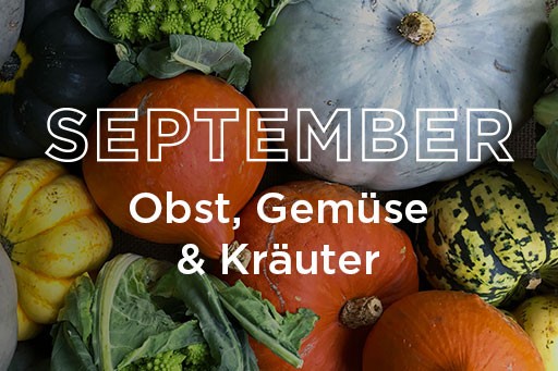 Saisonales Obst und Gemüse im September