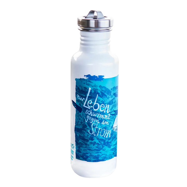 Edelstahl Trinkflasche Classic Clean River Project 800ml Edelstahl Schraubverschluss