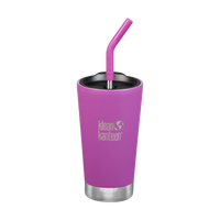 Edelstahl Thermobecher Tumbler 473ml mit Deckel und Trinkhalm