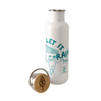Edelstahl Trinkflasche Classic Let it rain Forest 800ml Bambus-Verschluss - The Generation Forest