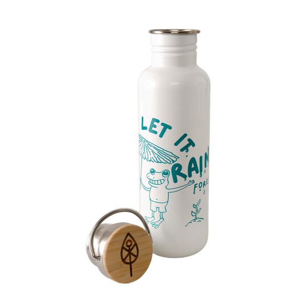 Edelstahl Trinkflasche Classic Let it rain Forest 800ml Bambus-Verschluss - The Generation Forest