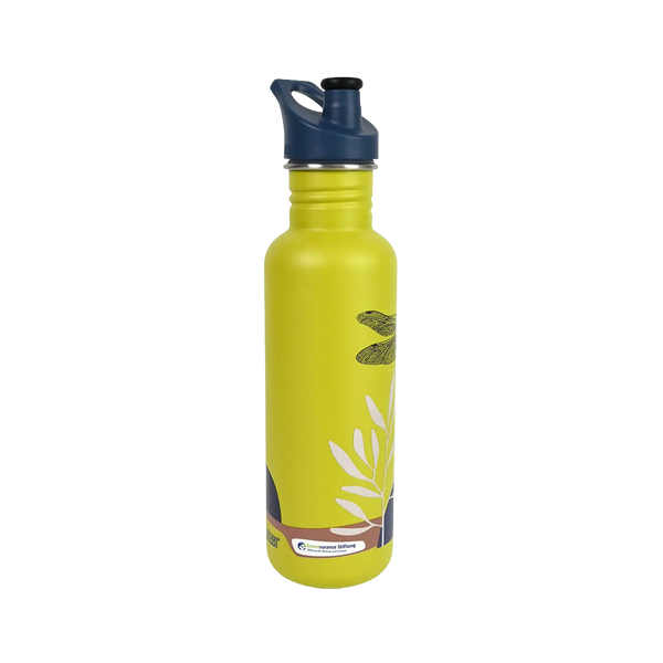 Edelstahl Trinkflasche Classic Greensurance Libelle 800ml Sport Cap