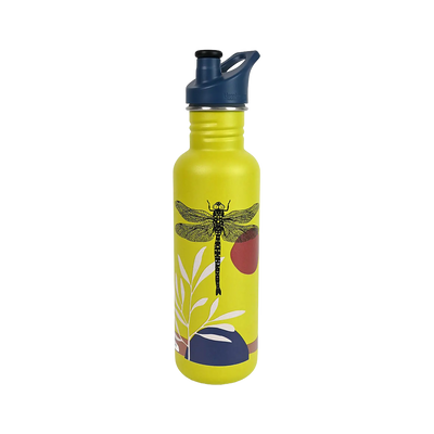 Edelstahl Trinkflasche Classic Greensurance Libelle 800ml Sport Cap