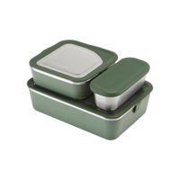 Edelstahl Essensbehälter Lunchbox Rise 3er Set 1626ml ineinander passend auslaufsicher