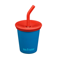 Edelstahl Trinkbecher Kid Cup 296ml mit Deckel und Trinkhalm