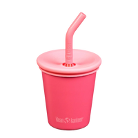 Edelstahl Trinkbecher Kid Cup 296ml mit Deckel und Trinkhalm