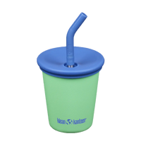 Edelstahl Trinkbecher Kid Cup 296ml mit Deckel und Trinkhalm
