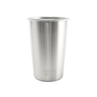 Edelstahl Trinkbecher Pint Cup 473ml 4er Set + 4 Silikon Trageringe