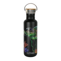Edelstahl Trinkflasche Classic Turtle Foundation 800ml Bambus-Schraubverschluss