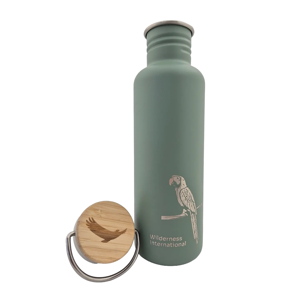 Edelstahl Trinkflasche Classic Wilderness 800ml Bambus-Schraubverschluss