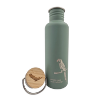 Edelstahl Trinkflasche Classic Wilderness 800ml Bambus-Schraubverschluss