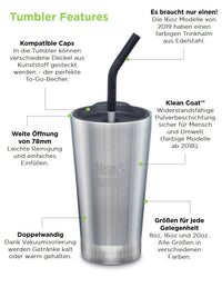 Edelstahl Thermobecher Tumbler 237ml mit Trinkdeckel